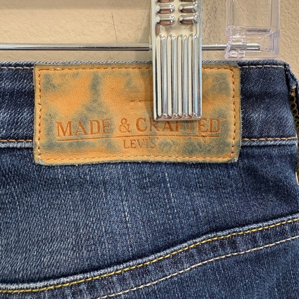 Levis Made & Crafted Pins Skinny Jeans Womens 29x32 Dark Wash Blue Made in Italy - Picture 6 of 13